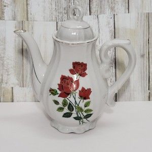 Sankyo Floral Musical Tea Pot Made in Japan vintage